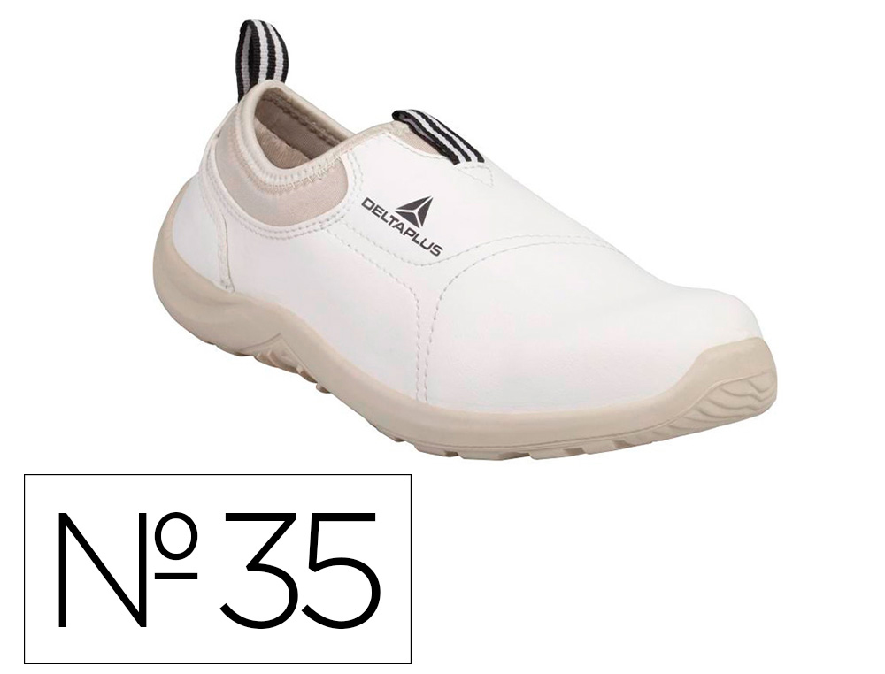 ZAPATOS DE SEGURIDAD DELTAPLUS MICROFIBRA PU SUELA PU MONO-DENSIDAD COLOR BLANCO TALLA 35