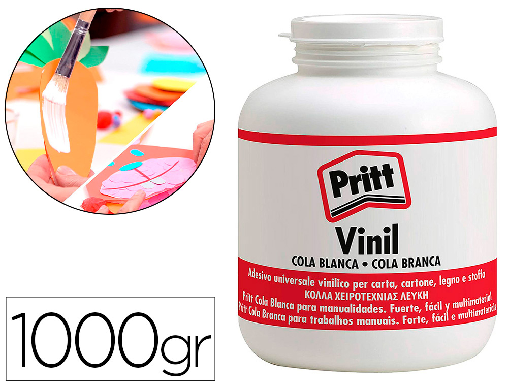 PEGAMENTO COLA VINILICA PRITT BLANCA BOTE DE 1000 GR