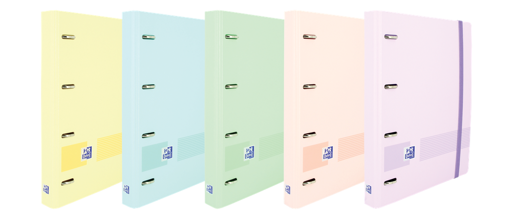 CARPETA CON RECAMBIO OXFORD EUROPEANBINDER LIVE&amp;GO DIN A4+POLYFOAM 4 ANILLAS 35 MM CUADRO 5 MM COLORES PASTEL