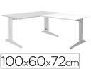 [2102AC04] ALA PARA MESA ROCADA SERIE METAL 60X 100 CM DERECHA O IZQUIERDA ACABADO AC04 ALUMINIO/ BLANCO