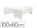 [2102AW04V24] ALA PARA MESA ROCADA SERIE WORK 100X60 CM DERECHA O IZQUIERDA ACABADO AW04 BLANCO/BLANCO