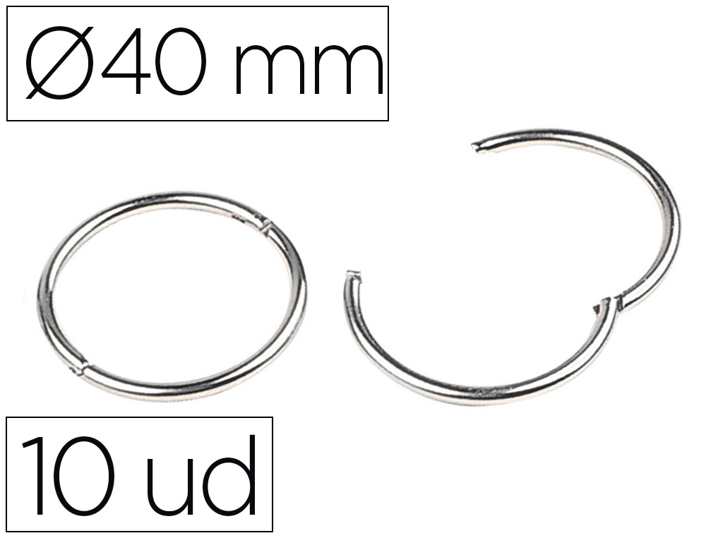 ANILLA BISAGRA LIDERPAPEL NIQUELADA N.4 DIAMETRO 40 MM CAJA DE 10 UNIDADES