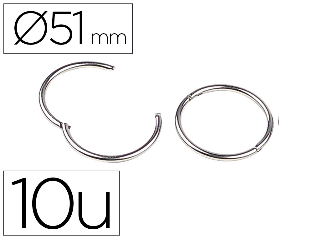 ANILLA BISAGRA LIDERPAPEL NIQUELADA N.5 DIAMETRO 51 MM CAJA DE 10 UNIDADES