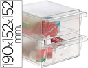 [6702 CS TP] ARCHICUBO ARCHIVO 2000 2 CAJONES ORGANIZADOR MODULAR PLASTICO 190X150X150 MM INCLUYE 2 CLIPS DE SUJECION