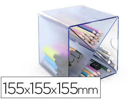 ARCHICUBO ARCHIVO 2000 ASPA ORGANIZADOR MODULAR PLASTICO AZUL TRANSPARENTE 150X150X155 MM INCLUYE 2 CLIPS DE SUJECION
