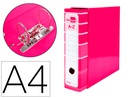 [AZ89] ARCHIVADOR DE PALANCA LIDERPAP EL A4 FILING SYSTEM FORRADO SIN RADO LOMO 80MM ROSA CON CAJA Y COMPRESOR METALICO