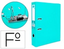 [AY28] ARCHIVADOR DE PALANCA LIDERPAPEL FOLIO DOCUMENTA FORRADO PVC CON RADO LOMO 75 MM VERDE CLARO COMPRESOR