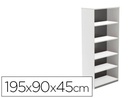 [1101AW04V24] ARMARIO ROCADA CON CINCO ESTANTES SERIE STORE 195X90X45 CM ACABADO AW04 BLANCO/BLANCO
