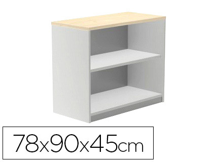 ARMARIO ROCADA CON DOS ESTANTES SERIE STORE 78X90X45 CM ACABADO AN01 GRIS/HAYA