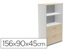 [1056AN01V24] ARMARIO ROCADA CON DOS ESTANTES Y DOS CAJONES INFERIORES SERIE STORE 156X90X45 CM ACABADO AN01