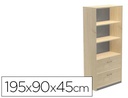 [1102AA01V24] ARMARIO ROCADA CON TRES ESTANTES Y DOS CAJONES INFERIORES SERIE STORE 195X90X45 CM ACABADO AA01