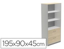 [1102AN04V24] ARMARIO ROCADA CON TRES ESTANTES Y DOS CAJONES INFERIORES SERIE STORE 195X90X45 CM ACABADO AN04