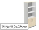 [1103AN02V24] ARMARIO ROCADA CON TRES ESTANTES Y DOS PUERTAS INFERIORES SERIE STORE 195X90X45 CM ACABADO AN02