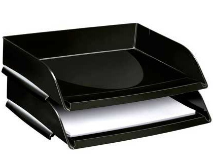 BANDEJA SOBREMESA CEP PLASTICO APAISADA NEGRO 351X260X69 MM