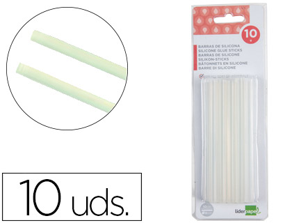 BARRA TERMOFUSIBLE LIDERPAPEL DE 7 MM DE DIAMETRO X 100 MM DE ALTO BLISTER DE 12 UNIDADES