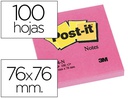 [FT510010190 (654-N FUCSIA)] BLOC DE NOTAS ADHESIVAS QUITA Y PON POST-IT 76X76 MM FUCSIA NEON CON 100 HOJAS