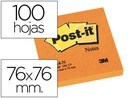 [FT510061946 (654-N NARANJA)] BLOC DE NOTAS ADHESIVAS QUITA Y PON POST-IT 76X76 MM NARANJA NEON CON 100 HOJAS