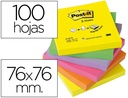 [FT510089939 (R330-NR)] BLOC DE NOTAS ADHESIVAS QUITA Y PON POST-IT 76X76 MM Z-NOTESULTRA INTENSO PACK DE 6 BLOCS SURTIDO