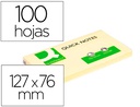 [KF10503] BLOC DE NOTAS ADHESIVAS QUITA Y PON Q-CONNECT 76X127 MM CON 100 HOJAS