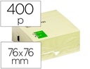 [KF01346] BLOC DE NOTAS ADHESIVAS QUITA Y PON Q-CONNECT 76X76 MM FSC AMARILLO CON 400 HOJAS
