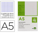 [BN03] BLOC NOTAS LIDERPAPEL CUADRO 4MM A5 80 HOJAS 60G/M2 PERFORADO