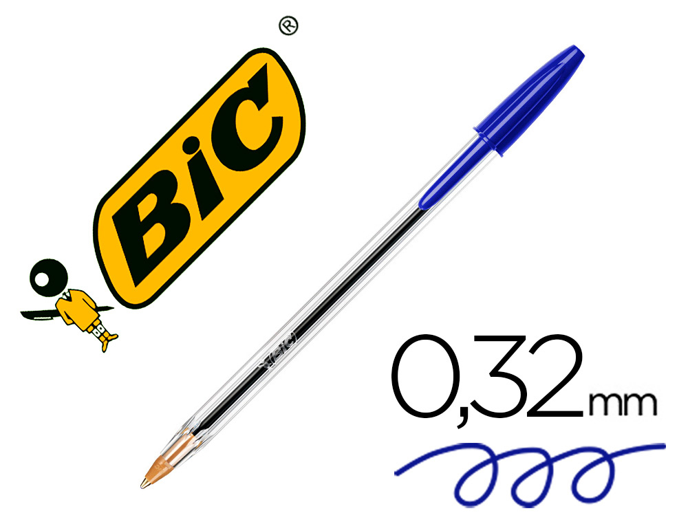 BOLIGRAFO BIC CRISTAL ORIGINAL TINTA AZUL BOLSA DE 5 UNIDADES
