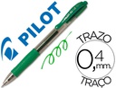 [NG2V] BOLIGRAFO PILOT G-2 VERDE TINTA GEL RETRACTIL SUJECION DE CAUCHO