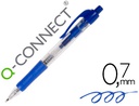 [KF00268] BOLIGRAFO Q-CONNECT RETRACTIL CON SUJECION DE CAUCHO TINTA ACEITE 0,7 MM COLOR AZUL