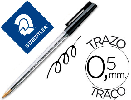 BOLIGRAFO STAEDTLER STICK NEGRO CON CAPUCHON