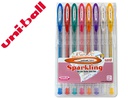 [182634337] BOLIGRAFO UNI BALL UM-120 SIGNO 0,7 MM TINTA GEL ESTUCHE DE 8 COLORES CON PURPURINA