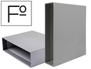 [CZ19] CAJA ARCHIVADOR LIDERPAPEL DE PALANCA CARTON FOLIO DOCUMENTA LOMO 75MM COLOR GRIS
