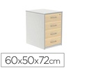 [4005AN04V24] CAJONERA ROCADA CON CUATRO CAJONES SERIE STORE 60X50X72 CM ACABADO AN04 GRIS/BLANCO