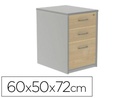 [4006AN01V24] CAJONERA ROCADA CON TRES CAJONES SERIE STORE 60X50X72 CM ACABADO AN01 GRIS/HAYA