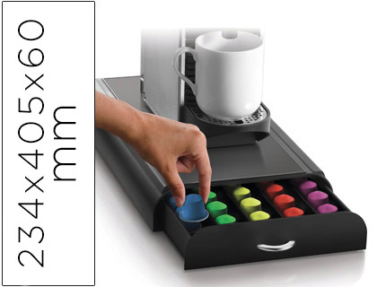 CAJON ORGANIZADOR CEP POLIESTIRENO CON 5 COMPARTIMENTOS COLOR NEGRO ESPECIAL CAPSULAS MONODOSIS