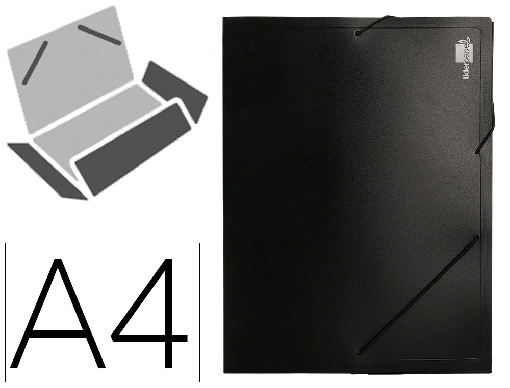 CARPETA LIDERPAPEL PORTADOCUMENTOS 36905 POLIPROPILENO DIN A4 NEGRA LOMO 50 MM