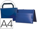 [SS42] CARPETA LIDERPAPEL PORTADOCUMENTOS BROCHE POLIPROPILENO DIN A4 AZUL CON ASA
