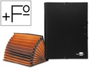 [CF02] CARPETA CLASIFICADORA LIDERPAPEL 12 DEPARTAMENTOS FOLIO PROLONGADO CARTON FORRADO NEGRA FUELLE