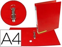 [AY23] CARPETA DE 2 ANILLAS 25 MM MIXTAS LIDERPAPEL A4 FORRADO COLOR SYSTEM CON OLLAO Y TARJETERO ROJO