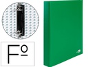 [CA18] CARPETA DE 2 ANILLAS 25MM MIXTAS LIDERPAPEL FOLIO CARTON FORRADO PAPER COAT COMPRESOR PLASTICO VERDE