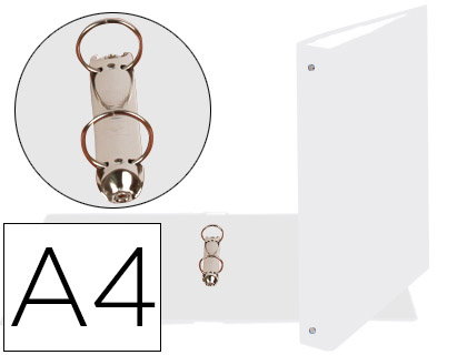 CARPETA DE 2 ANILLAS 30MM REDONDAS EXACOMPTA DIN A4 CARTON FORRADO BLANCO