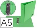 [KA21] CARPETA DE 2 ANILLAS 40 MM REDONDAS LIDERPAPEL A5 CARTON FORRADO PVC VERDE