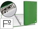 [CA14] CARPETA DE 4 ANILLAS 25MM REDONDAS LIDERPAPEL FOLIO CARTON FORRADO PAPER COAT VERDE CLARO CON MINICLIP Y SOLAPAS