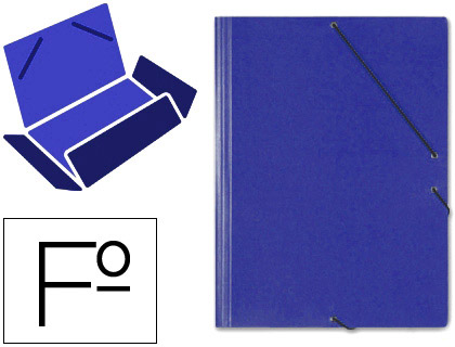 CARPETA GOMAS SOLAPAS CARTON SARO TAMAÑO FOLIO AZUL