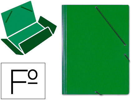 CARPETA GOMAS SOLAPAS CARTON SARO TAMAÑO FOLIO VERDE