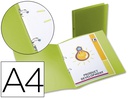 [CA66] CARPETA LIDERPAPEL 2 ANILLAS REDONDAS MINI 15 MM 49073 POLIPROPILENO DIN A4 VERDE TRANSLUCIDO