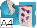 [CA60] CARPETA LIDERPAPEL 4 ANILLAS 25 MM MIXTAS 43432 POLIPROPILENO DIN A4 AZUL TRANSLUCIDO