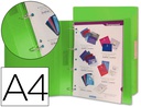 [CA61] CARPETA LIDERPAPEL 4 ANILLAS 25 MM MIXTAS 43433 POLIPROPILENO DIN A4 VERDE TRANSLUCIDO