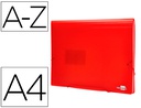 [FU11] CARPETA LIDERPAPEL CLASIFICADOR FUELLE 32110 POLIPROPILENO DIN A4 ROJA TRANSPARENTE 13 DEPARTAMENTOS