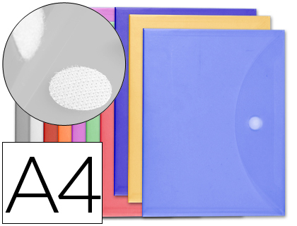 CARPETA LIDERPAPEL DOSSIER A4 CIERRE DE VELCRO COLORES SURTIDOS PACK 10+2 GRATIS