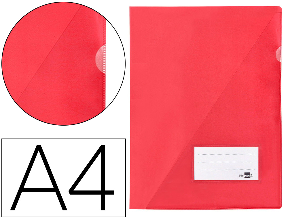 CARPETA LIDERPAPEL DOSSIER A4 UÑERO ROJA